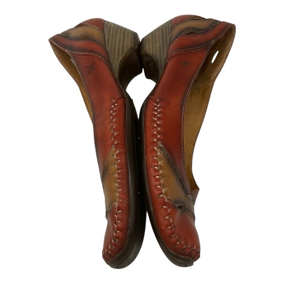 Pikolinos Red & Brown Leather Bohemian Slip On Comfort Shoes Women’s 42 - Picture 10 of 13